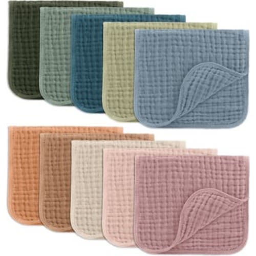 Muslin Burp Cloth for Baby, Pack of 10