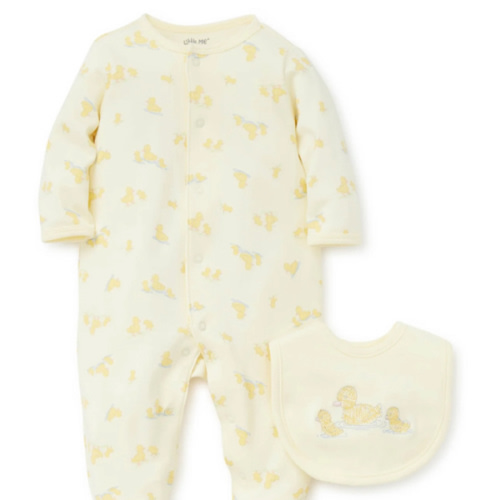 Little Ducks Footed One-Piece and Bib