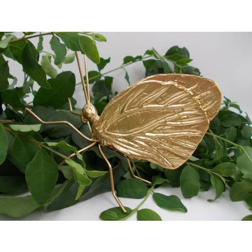 Vintage style fine gold plated brass Dragonfly Statue, Butterfly Fortune insect figure ,paperweight toy Collectible Art, Garden Yard Decor