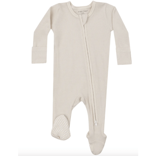 2 Way Zipper Footie - Solid Oatmeal