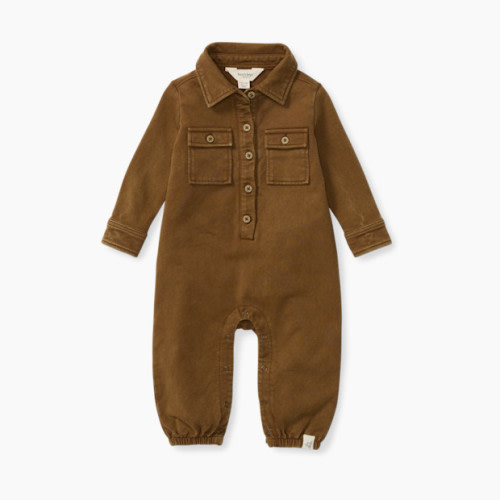 Burt's Bees Baby Organic Cotton Button Down Jumpsuit - Hunter, 6-9 M