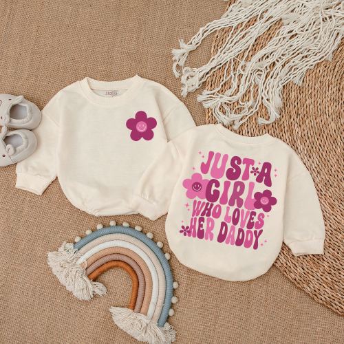 Just A Girl Who Loves Her Daddy Romper, Daddy & Me Bodysuit , Daddy's Girl Shirt, Romper for Baby Girl, Baby Girl Outfit, Gift For Baby Girl