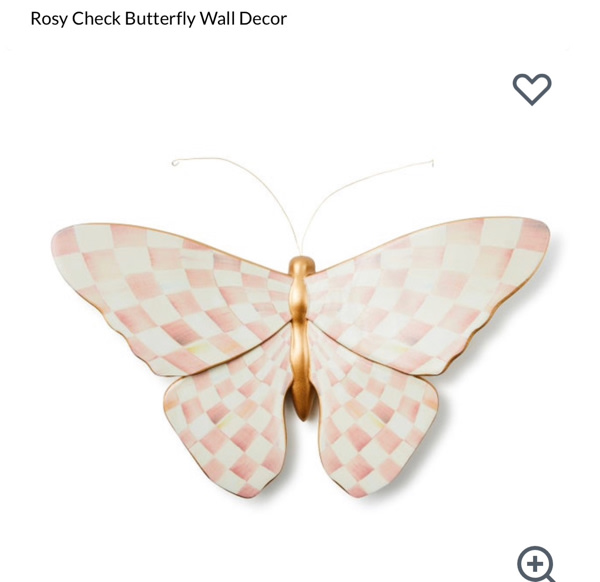 MacKenzie-Childs | Rosy Check Wall Decor Butterfly