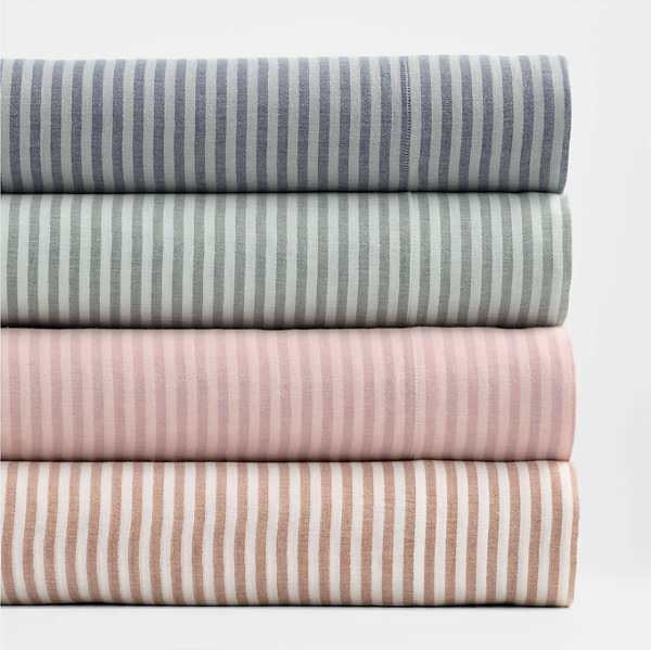 Supersoft Pine Green Striped 100% Organic Cotton Gauze Baby Crib Fitted Sheet