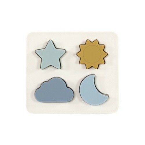 Hudson Baby Infant and Toddler Silicone Puzzle Board, Sun Moon, One Size