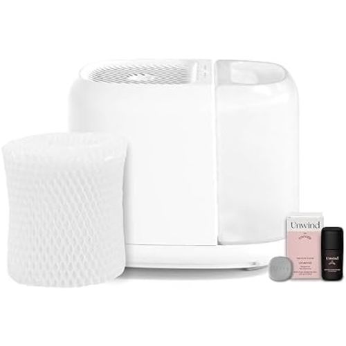 Canopy Large Room Humidifier, White, Large Room Humidifier, Large Living Space, 36HR Run Time, 5.5L Tank - Includes Canopy Humidifier Plus, Diffusion Well, Unwind Aroma, Filter, Power Cord & Adapter