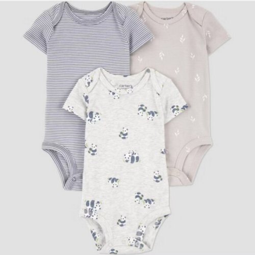 Carter's JOY 3pack of Short Sleeve Bodysuits Pandas 6mo Months NWT