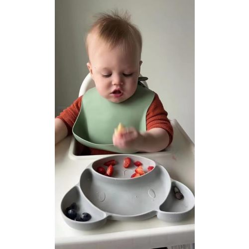 3-pack PandaEar Silicone Baby Bibs (Brown/Blue/Green)