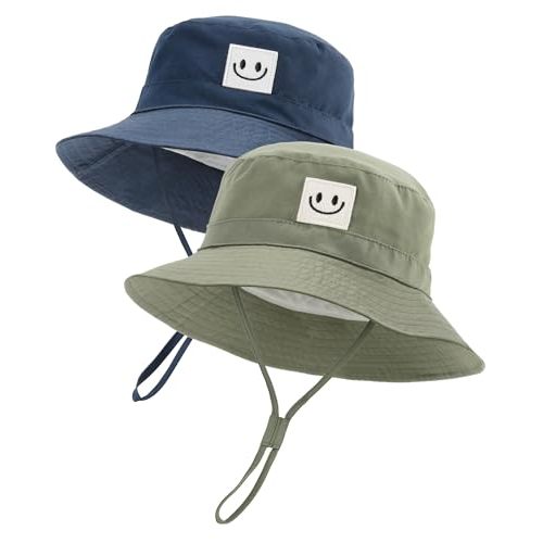 FURTALK Baby Sun Hat Smile Face Toddler Boys Girls Bucket Hat 0-5 Years Kids UPF 50+ Sun Protection Summer Hats