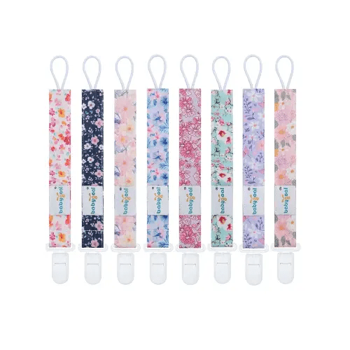 Babygoal Flower Pacifier Clips, 8 Pack Binky Paci Holder Clips for Baby Boys and Girls Fits for Most Pacifier, Binkie Styles & Baby Teethers & Toys and Gift 8PS47-B