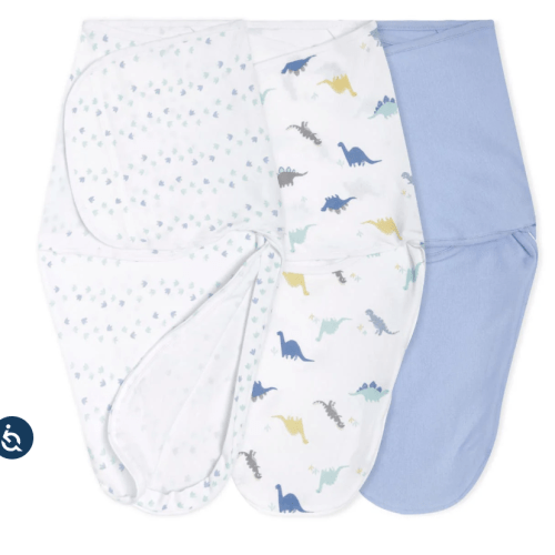 aden + anais dino-rama essentials easy swaddle wrap quick change 3 pack TOG 1.0