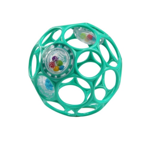 Bright Starts Oball Easy-Grasp Rattle BPA-Free Infant Toy in Teal, Age Newborn and up, 4 Inches