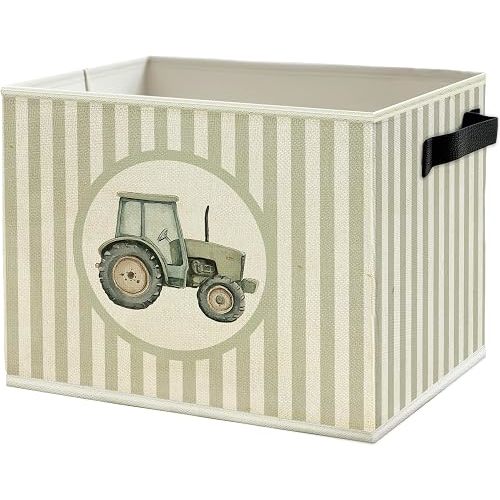 Tractor Truck Boy Nursery Storage Bin Basket with Handles
