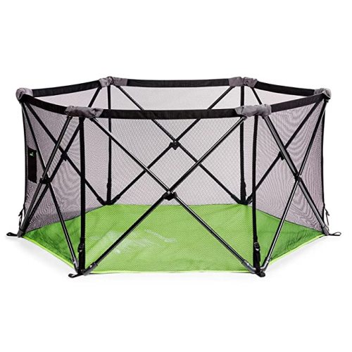 Summer Infant Pop ‘n Play Portable Playard, Green - Lightweight Play Pen for Indoor and Outdoor Use - Portable Playard with Fast, Easy and Compact Fold