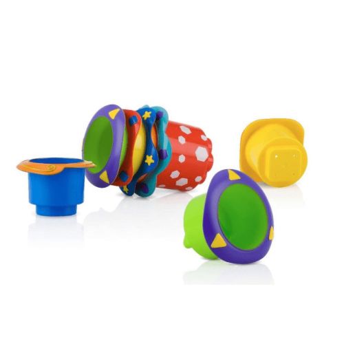 Nuby Splish Splash Bath Time Stacking Cups, 5 Piece
