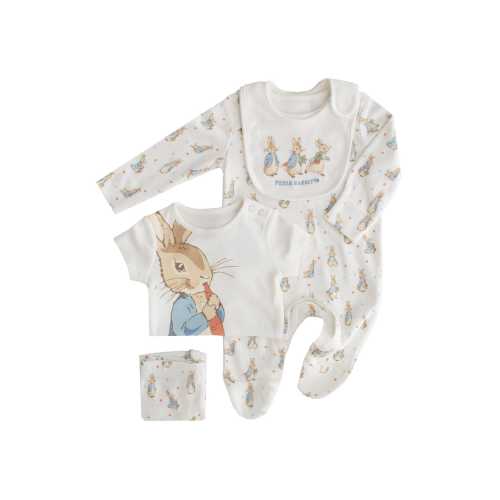 Peter Rabbit Baby 4 Piece Set Easter Gift Sleepsuit Bodysuit Bottoms Bib