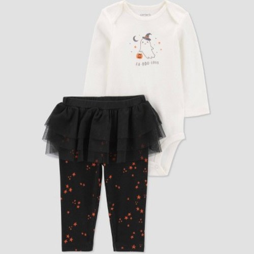 Carter's Just One You®️ Baby Girls' 2pc Tutu Top & Bottom Set - Black/White, Size: Newborn