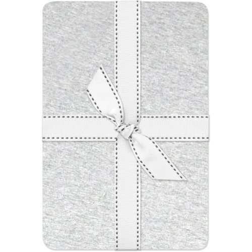 Frankie Fitted Crib Sheet 100% Organic Cotton for Baby & Toddler Mattress, Breathable for Boys & Girls, Light Gray Heather, One Size