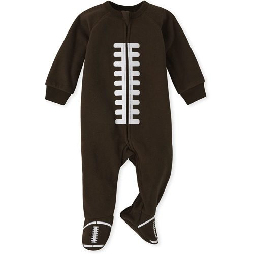 The Children's Place Baby and Toddler Football Footie Pajama, Fleece