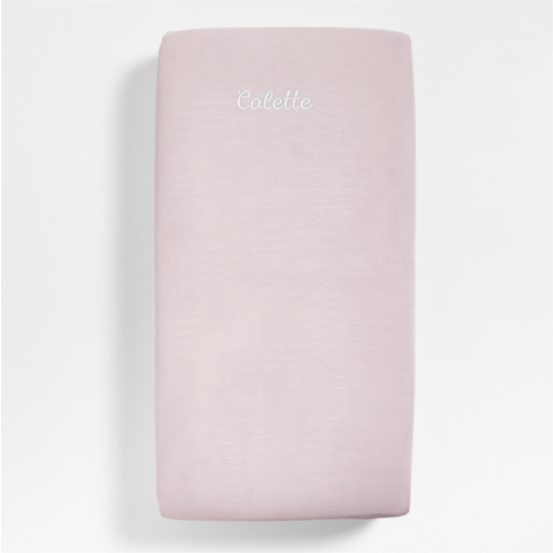 Personalized Supersoft Lilac Rose Organic Cotton Gauze Baby Crib Fitted Sheet