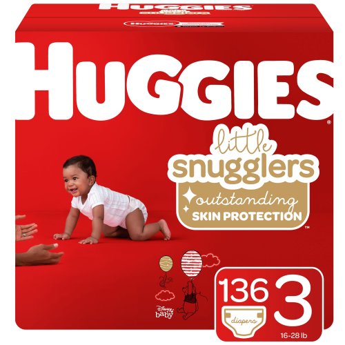 Huggies Little Snugglers Baby Diapers, Size 3, 136 Ct, Huge Pack