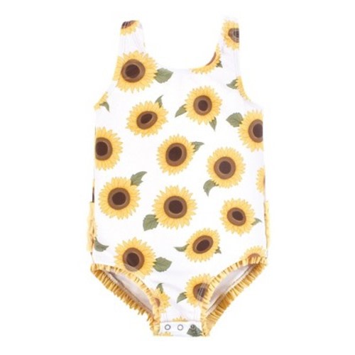 Hudson Baby Girls Baby Swimsuit, Sunflower, Size: 3-6 months