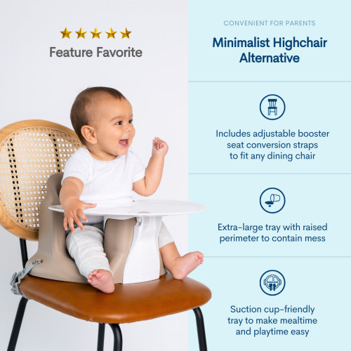 Baby Floor & Booster Seat with Tray - Taupe