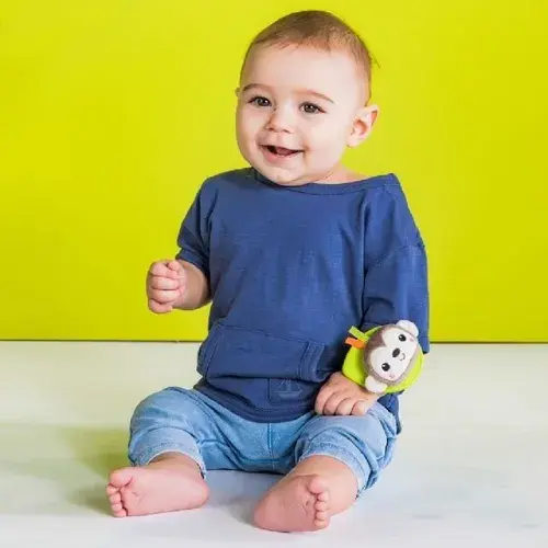 Bright Starts Rattle & Teethe Wrist Pals Elephant & Monkey Assorted
