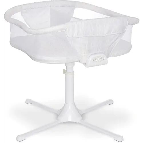 HALO BassiNest Twin Sleeper, Bedside Double Bassinet, Adjustable, Soothing Center with, Vibration, Soothing Sounds and Lullabies – Premiere Series, Sand Circle