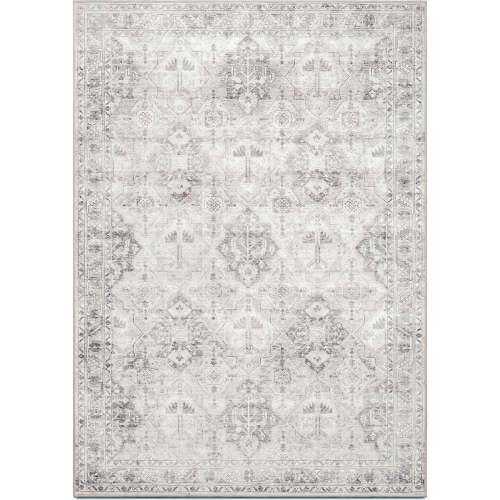 Washable Rug and Cushioned Rug Pad; Maya - Ivory/Neutral