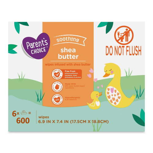 Shea Butter Baby Wipes, 600 Count