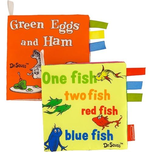 Infantino Dr. Seuss Soft Activity Books, One Fish Two Fish Red Fish Blue Fish & Green Eggs and Ham