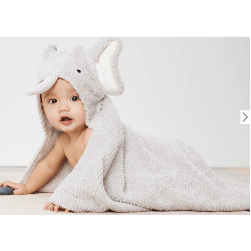 Elephant 100% Organic Cotton Hooded Baby Towel