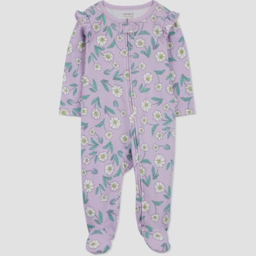 Carter's Just One You®️ Baby Girls' Floral Sleep N' Play - Purple/White, Size: 9M