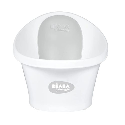 BEABA by Shnuggle Baby Bath Tub with Little Baby Bum Bump Support and Cozy Foam Back Rest, Baby Tub, Infant Bathtub, Baby Essentials, 0-12 Mths (Grey)
