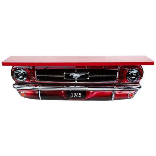 Red Ford Mustang Wood Wall Shelf