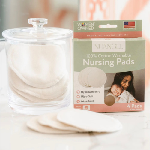 All Natural Cotton Washable Nursing Pads - 4 Per Package – NuAngel, Inc.