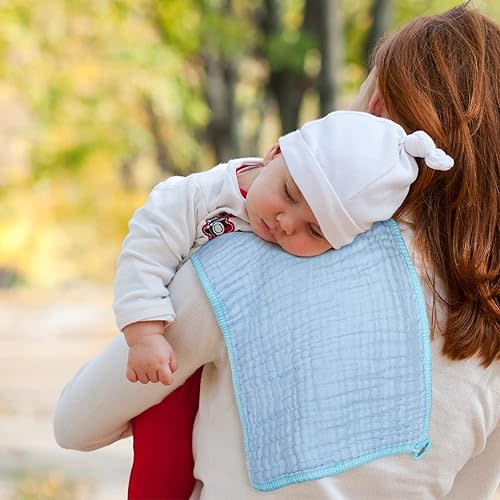 Tudomro 20 Pack Muslin Burp Cloths 20 x 10 Inch 5 Colors