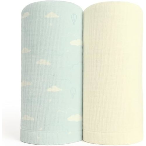 Soft 100% Cotton Swaddles for Newborns, 2- Pack - Large, Breathable Baby Blanket - Versatile, Durable Muslin Swaddle Blankets - Perfect Newborn Essentials