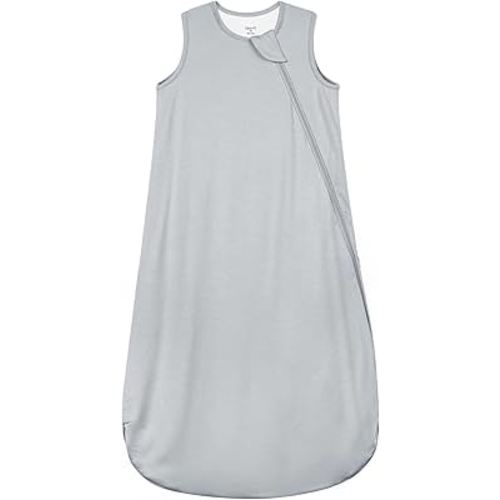 Supersoft Rayon Made from Bamboo Sleep Sack 3-6 Months Newborn Sleep Sack 0-3 Months 0.5 Tog Lightweight Baby Wearable Blanket with 2-Way Zipper Summer Unisex Sleeping Bag for Babies - Gray