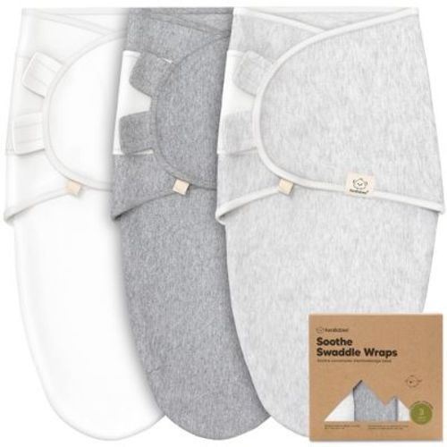 3pk Soothe Baby Swaddle 0-3 Months, Organic Newborn Baby Swaddle Sleep Sacks, Ergonomic Wearable Swaddle Blanket (cloud)