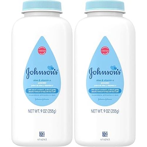 Johnson's Baby Powder for Delicate Skin, Hypoallergenic and Free of Parabens, Phthalates, and Dyes for Baby Skin Care, 1.5 oz (Pack of 2)