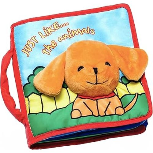 Stimulating Baby Books 0-6 Months and 6-12 Months Infants - Crinkle Books for Babies - Toys Gift for 1 Year Old - Soft Cloth Animals Baby Books for Baby Gift