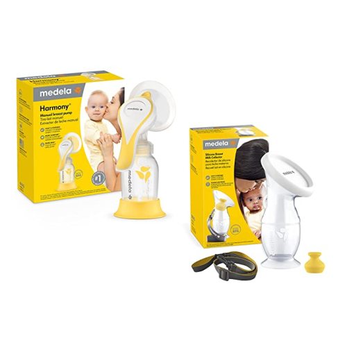 Medela Manual Breast Pump Set - Perfect Pair Bundle, Includes Harmony Manual Breast Pump & Silicone Breastmilk Collector : Baby