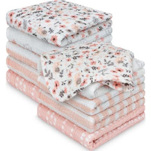 10-Pack Lyra Muslin Baby Washcloths