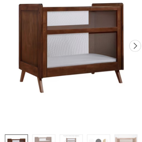 BreathableBaby Breathable Mesh 2-in-1 Mini Crib with Mattress — Gray — Two Adjustable Mattress Heights — Greenguard Gold Certified