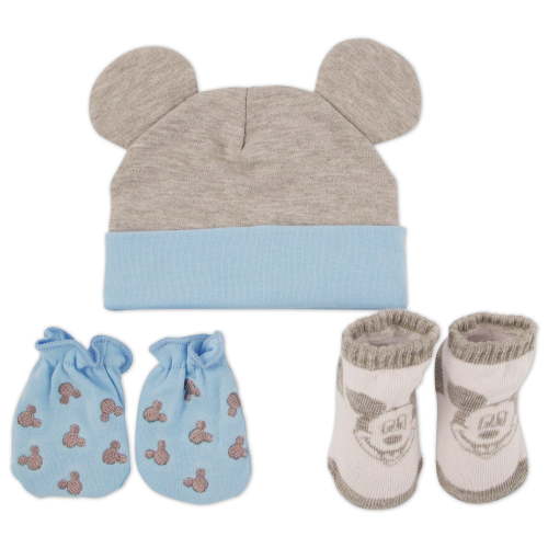 Disney Newborn Baby Boys Take Me Home Layette Gift Set: 3D Ear Hat, Socks and Mitten: Mickey Mouse, Winnie The Pooh
