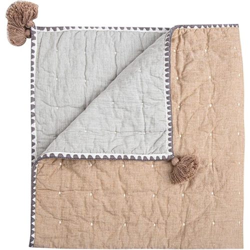 Crane Baby Blanket, 36” x 36”, Soft Cotton Quilted Nursery Blanket for Boys and Girls, Copper, Ezra Print