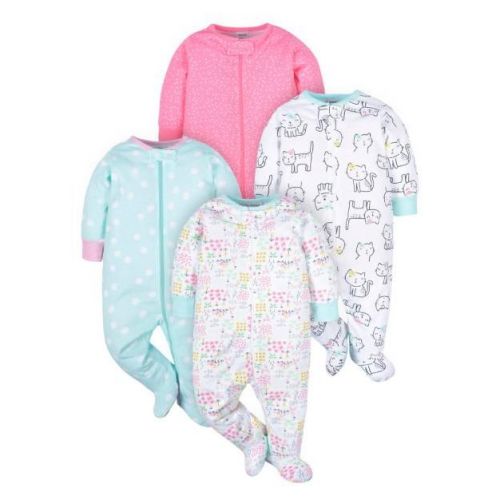 Onesies Brand Baby Girls' 4-Pack , Cats, Newborn