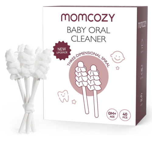 Momcozy Baby Tongue Cleaner Gauze, Baby Toothbrush Disposable Oral Cleaner, Toddler Tooth Brush for Tooth Mouth Gum Clean, Infant Toothbrush Oral Cleaning Stick, Baby Oral Cleaner Newborn, 40 Count